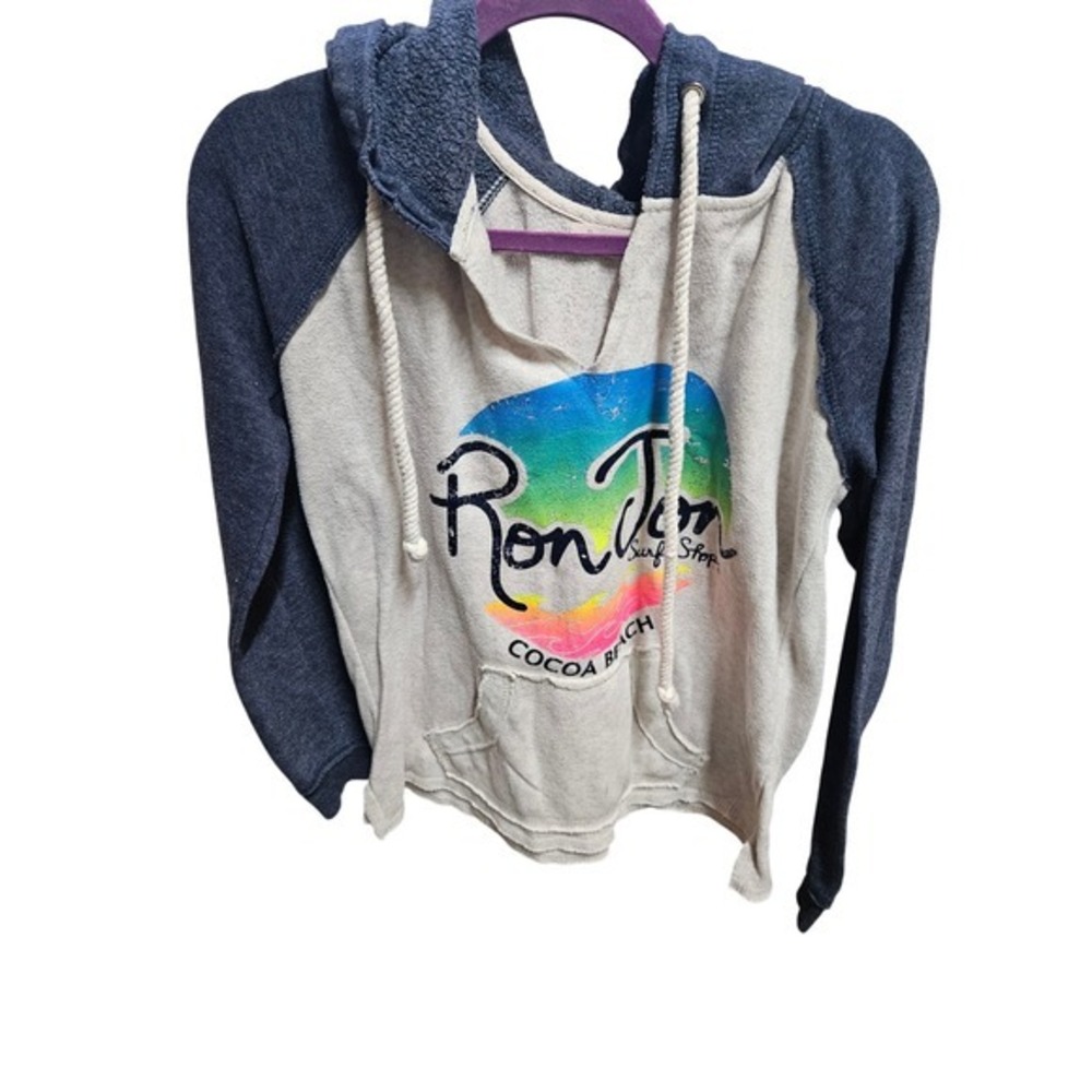 Ron Jon Surf Shop Hoodie Small Cocoa Beach Raglan Pullover Sweatshirt